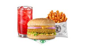 Cheesy Veg Nikku Singh Burger Fruit Iced Tea Meal