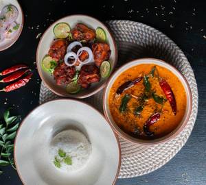 Dal Rice With Chicken Kebab