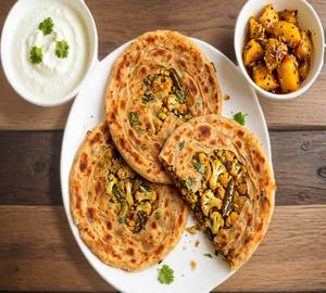 2 Gobhi Paratha With Dahi And Butter