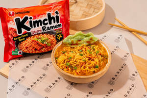 Kimchi Ramen With Dumpling