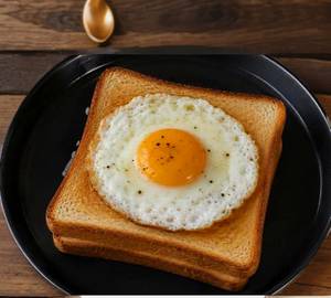 Egg Half Fry With 2 Bread Toast