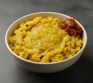 Veg Arisi Paruppu Sadam With Pickle And Flames
