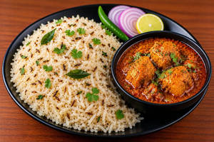 Jeera Rice With Chicken Curry