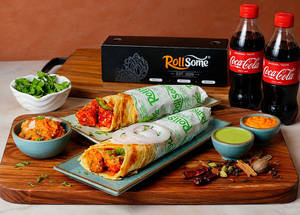 Chaap Butter Masala Roll + Chilli Paneer Roll + 2 Coke (250 Ml)