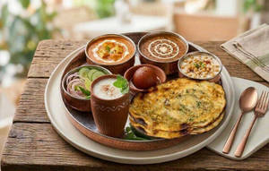 Timtim Famous Rich Chur Chur Naan 2pc Meal+tadka Chach+1 Gulab Jamun