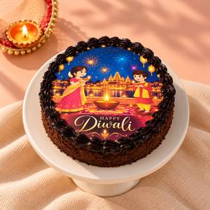 Happy Diwali Truffle Poster Cake (500 Gm)