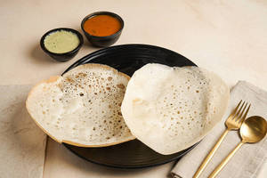 Appam (2 Pcs) With Sambar & Chutney