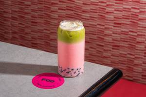 Strawberry Matcha Boba Tea