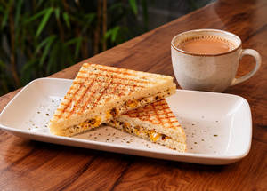 Cheese Corn Sandwich + Ginger Tea
