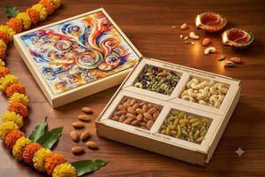 Cream Multi Dry Fruit Box (10x10) (2607)