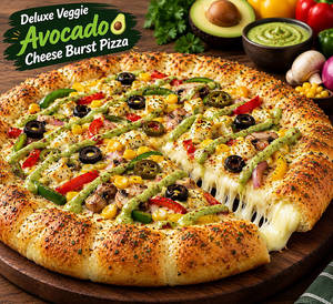 Deluxe Veggie Avocado Cheese Burst Pizza