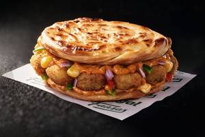 Crispy Baked Veg Chipotle Paratha Burger