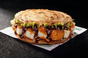 Teriyaki Paneer Dynamite Paratha Burger