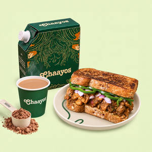 Protein Chai with Chicken Tikka Sandwich
