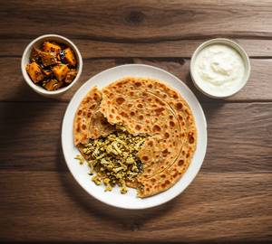 2 Gobi Paratha With Dahi And Achar