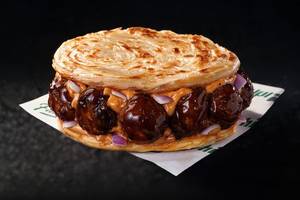 Hot Garlic Manchurian Paratha Burger