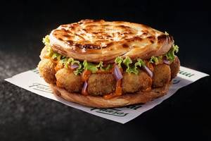 Crispy Baked Chipotle Veg Paratha Burger