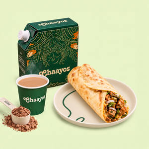 Protein Chai with Chicken Tikka Roll