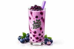 Blueberry Popping Boba Milkshake (300 Ml)
