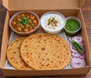 2 plain parath (Soley,Ca chutney,Raita)