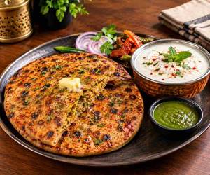 STUFF PARANTHA WITH CURD