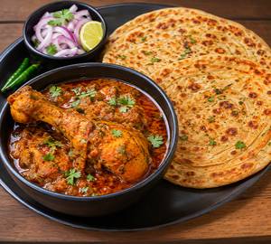 2 Piece Chicken Leg Masala with 2 paratha