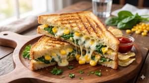 Spinach & Corn Cheese Sandwich