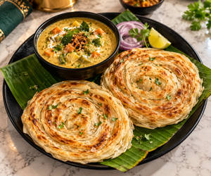 Malabar Parotta With Veg Kurma