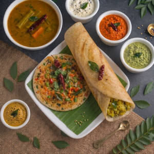 1 Masala Dosa+ 1 Mix Veg Uttapam