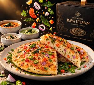 Rava Uttapam – 2 Pc With Coconut Masala Chutney