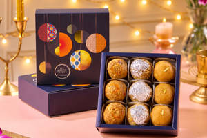 Assorted Gourmet Laddu Diwali Gift Box (9 pcs)