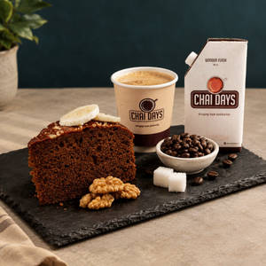 Banana Walnut Cake + Filter Coffee (250ml Flask)