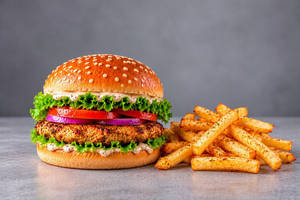 Chicken Burger With Fries