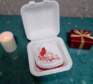 Special Eggless Red Velvet Heart Bento Cake [250 Grams]