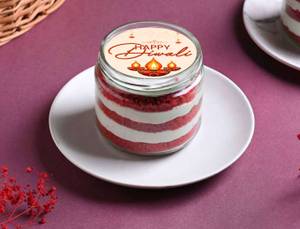 Diwali Special Red Velvet Poster Jar Cake (180ml)
