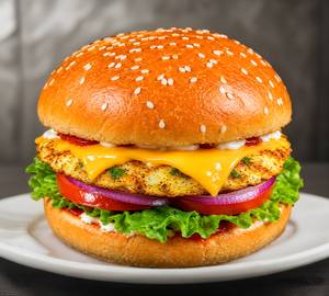 Cheesy Egg Fry Burger