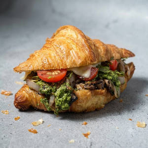 Grilled Mushroom Cherry Tomatoes Croissant Sandwich