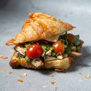 Chicken Pesto Cherry Tomatoes Croissant Sandwich