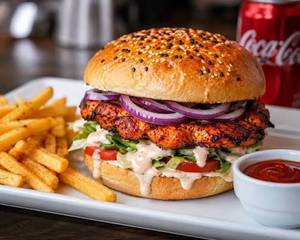 Tandoori Buger with Coleslaw