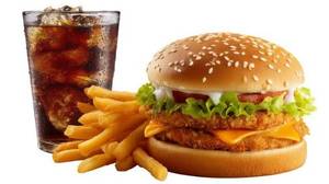 Chicken Burger with Coke Soft Beverage and Fries Combo