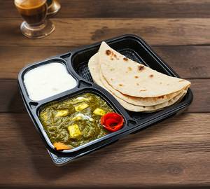 3 Ghee Tawa Roti With Palak Paneer And Curd