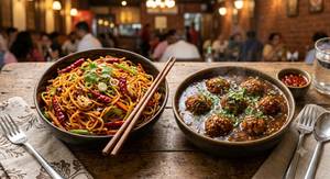 Chilli Garlic Noodle + Manchurian