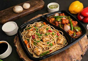 Chicken Noodles With Chicken Chilli Gravy