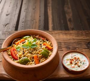 Jain Veg Biryani With Raita
