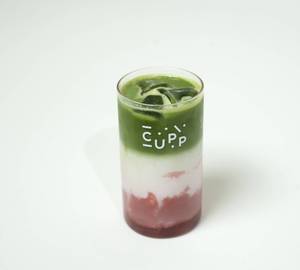 Iced strawberry  matcha latte