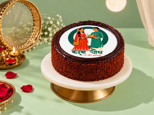 Karwa Chauth Eternal Love Chocolate Photo Cake - 500Gm