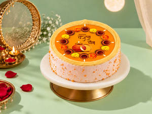 Karwa Chauth Diya Delight Butterscotch Cake - 500Gm