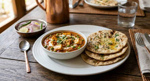 Matar Paneer With 3 Butter Roti