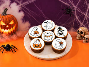 Halloween Spooky Buddies Photo Cupcakes - 6Pc