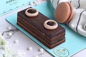 Sparkling Dark Chocolate Medovik With Macaron